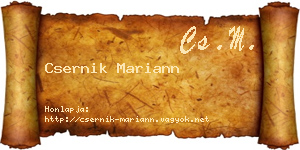 Csernik Mariann névjegykártya